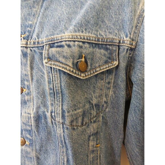 EST 1976 men's blue button front jean jacket with four front pockets - Picture 4 of 12